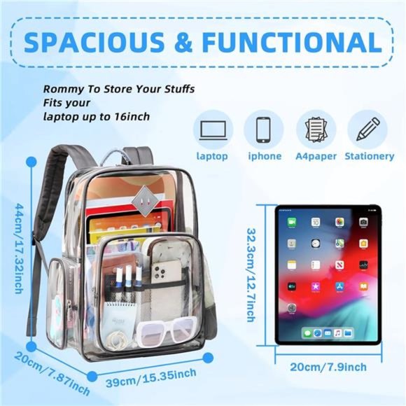 Clear Backpack Heavy Duty PVC Transparent Backpack